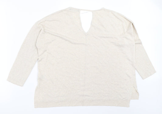 Womens UK Size 16 Marks and Spencer Beige Pullover Jumper