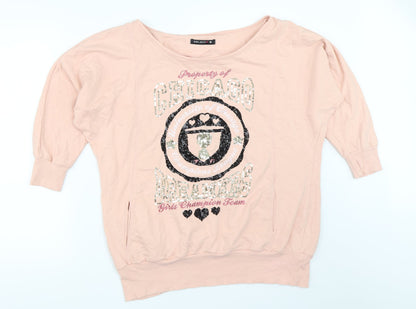 Select Womens Pink   Pullover Sweatshirt Size 16