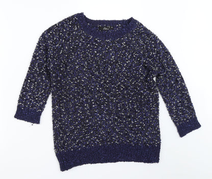Womens UK Size XS BM Blue Pullover Jumper