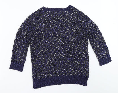 Womens UK Size XS BM Blue Pullover Jumper