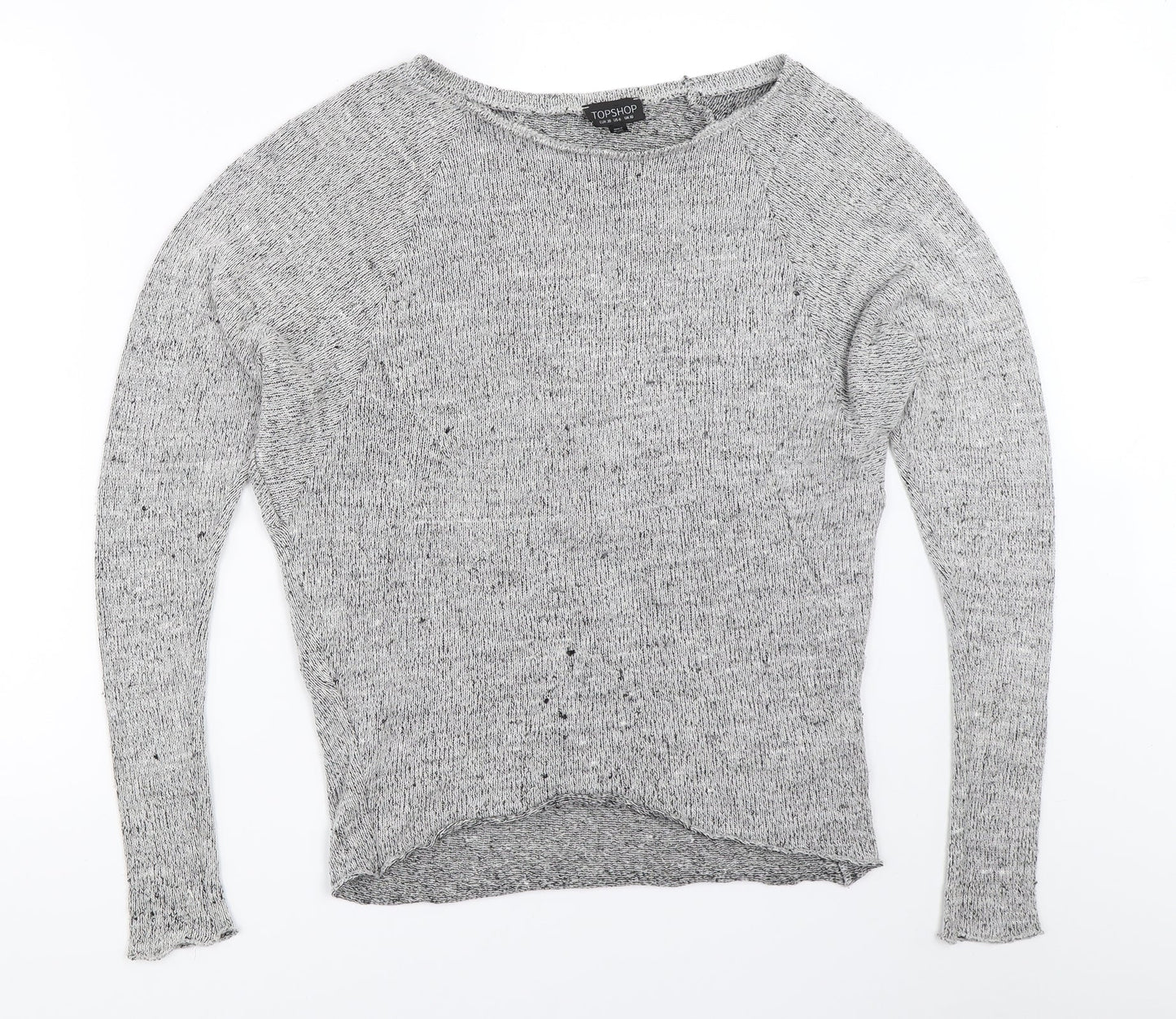 Womens UK Size 10 Topshop Grey Pullover Jumper