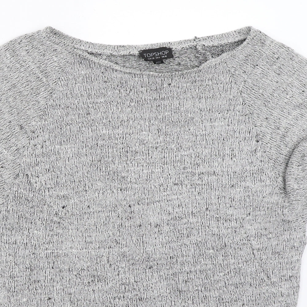 Womens UK Size 10 Topshop Grey Pullover Jumper
