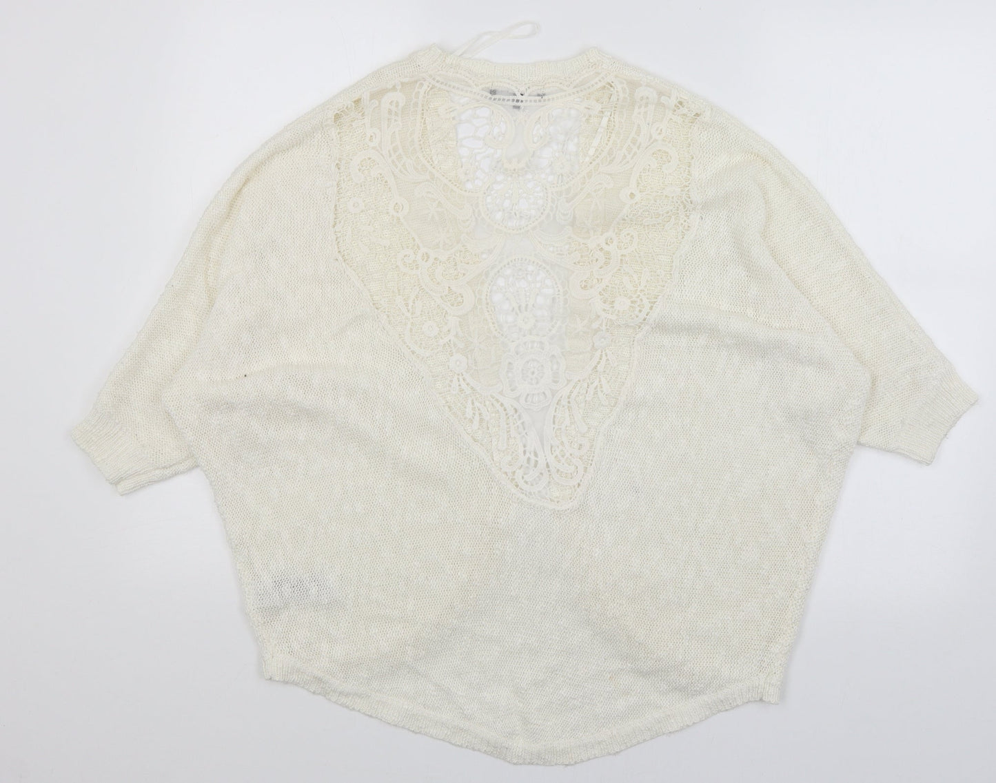 Womens UK Size S New Look White Wrap Jumper