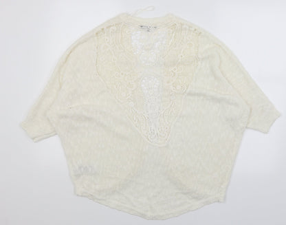 Womens UK Size S New Look White Wrap Jumper
