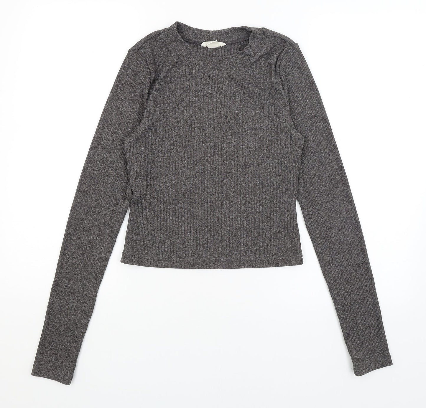Womens UK Size S H&M Grey Basic T-Shirt