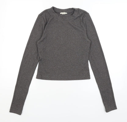 Womens UK Size S H&M Grey Basic T-Shirt