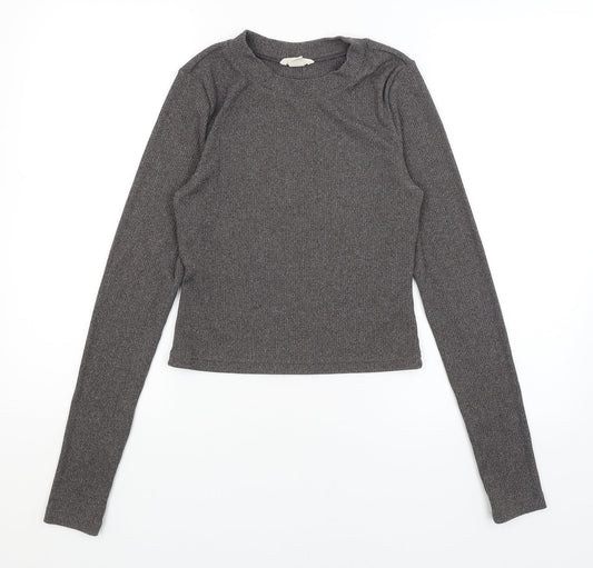 Womens UK Size S H&M Grey Basic T-Shirt