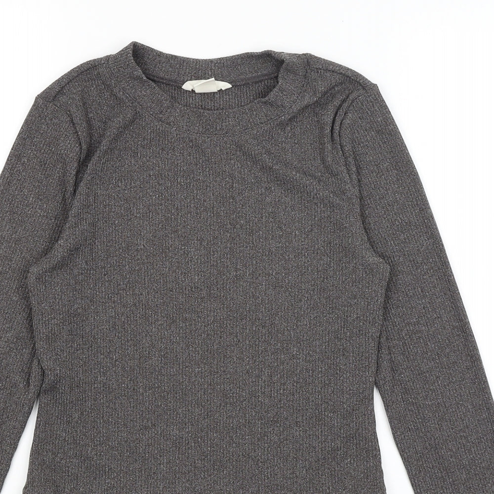 Womens UK Size S H&M Grey Basic T-Shirt
