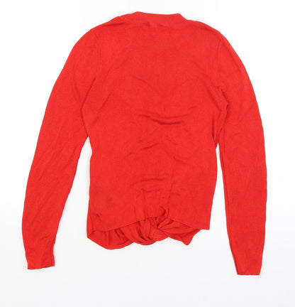 Womens UK Size S Topshop Red Basic T-Shirt
