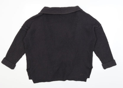 Womens UK Size 12 M&S Black Wrap Jumper