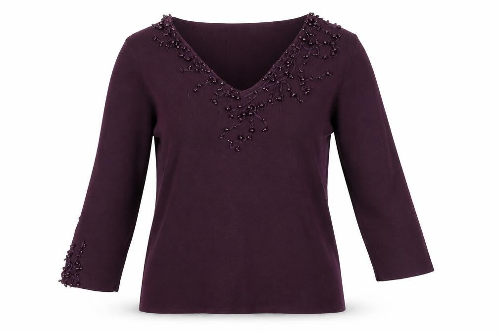 Womens UK Size 12 Sky Purple Basic T-Shirt