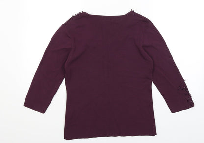 Womens UK Size 12 Sky Purple Basic T-Shirt