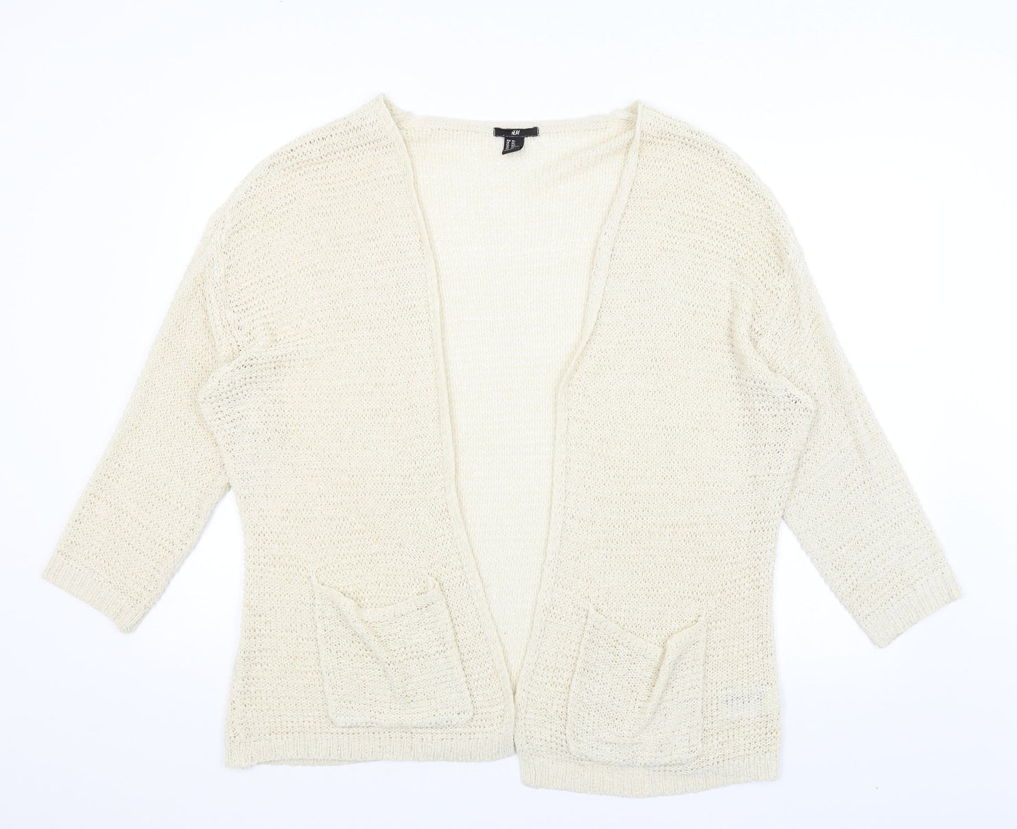 Womens UK Size L H&M Ivory Wrap Jumper