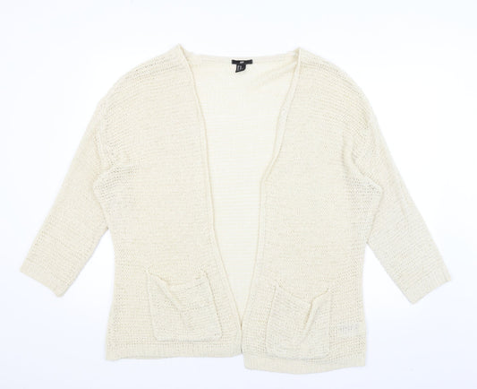 Womens UK Size L H&M Ivory Wrap Jumper
