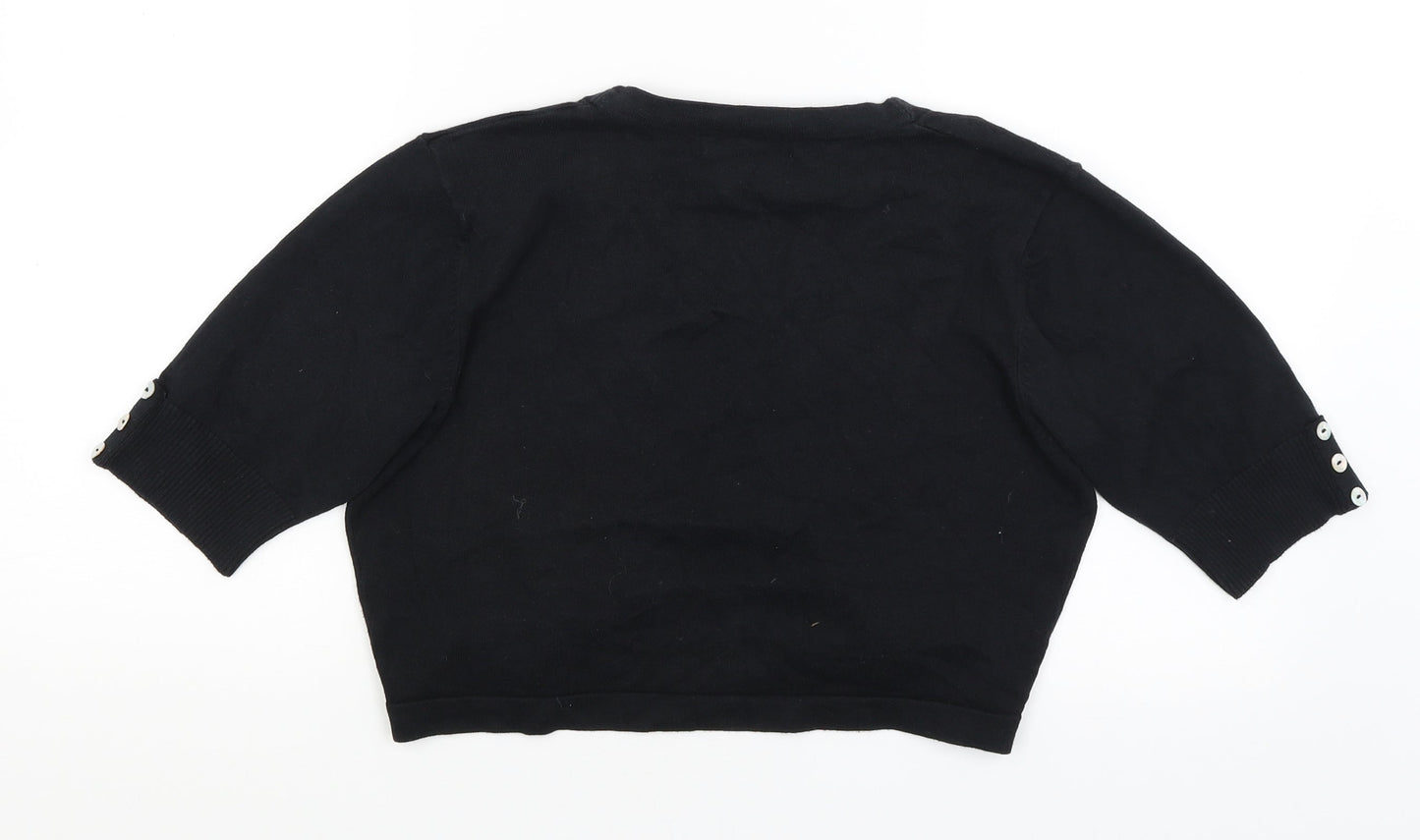 Womens UK Size M M&Co Black Wrap Jumper