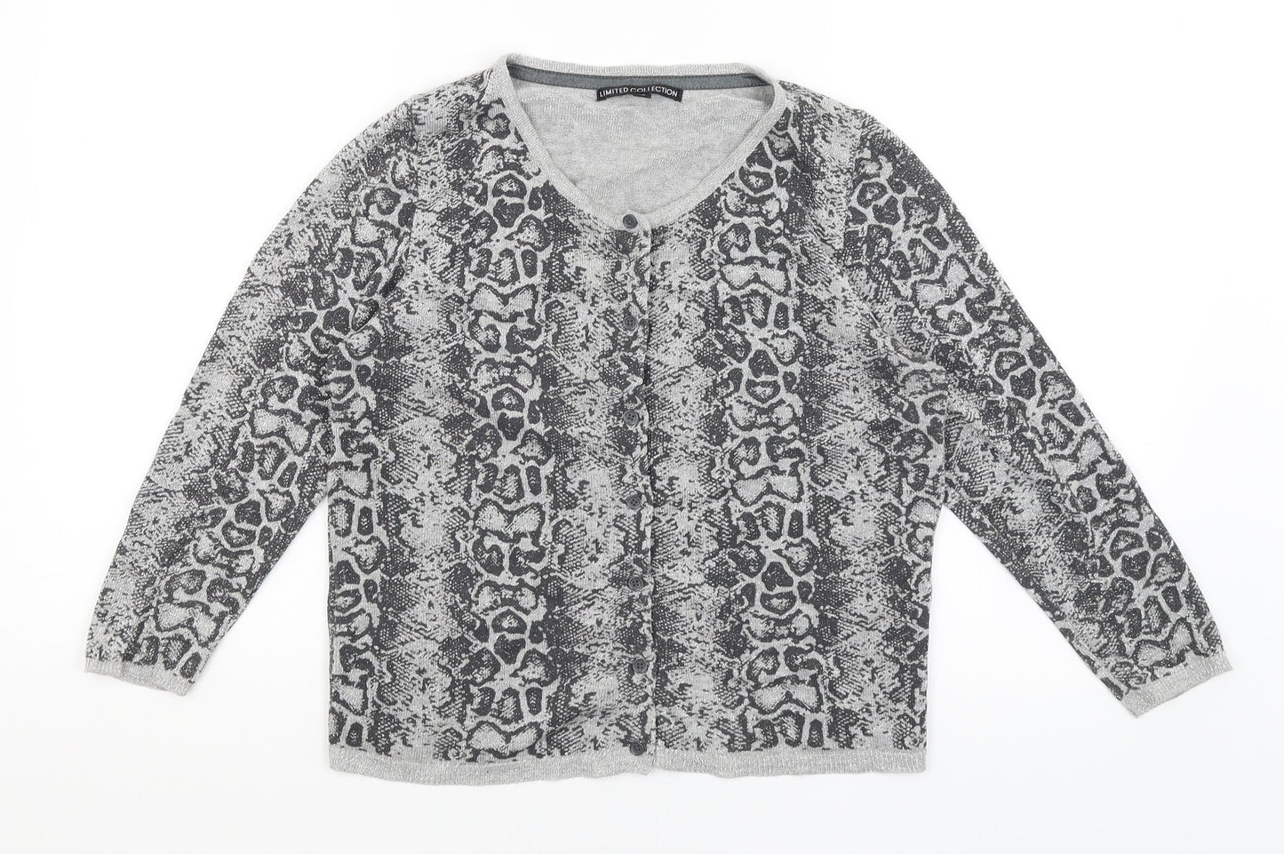 Womens UK Size 12 M&S Silver Cardigan Jumper
