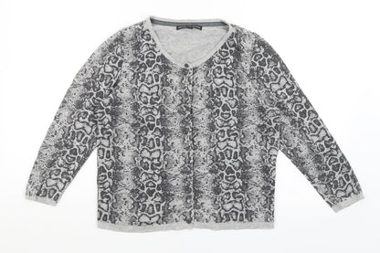 Womens UK Size 12 M&S Silver Cardigan Jumper