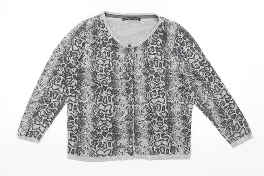 Womens UK Size 12 M&S Silver Cardigan Jumper