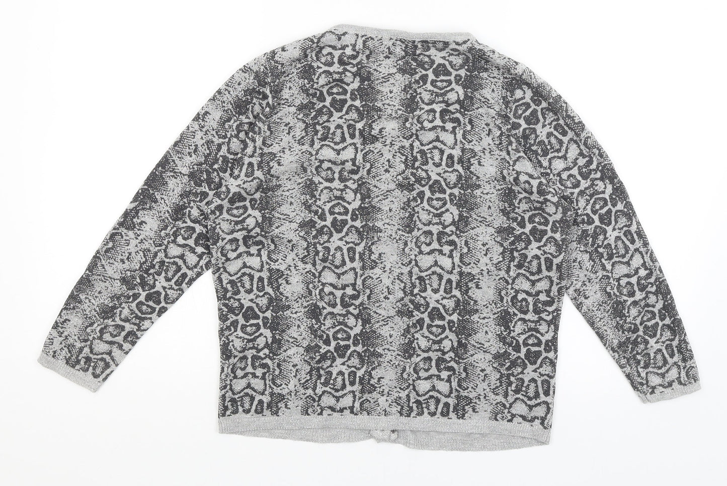 Womens UK Size 12 M&S Silver Cardigan Jumper