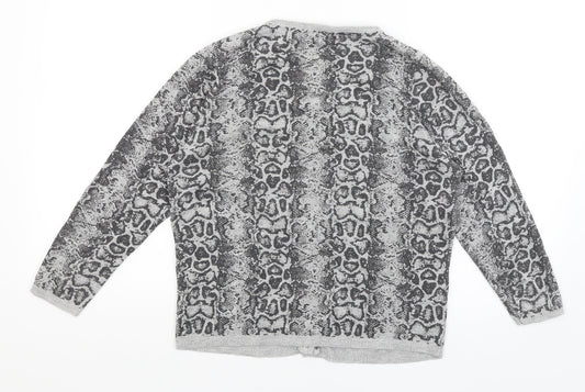 Womens UK Size 12 M&S Silver Cardigan Jumper