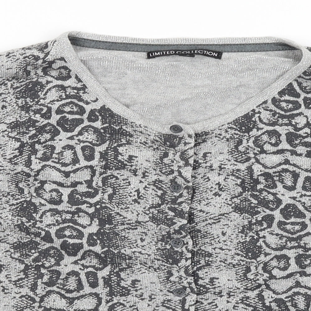 Womens UK Size 12 M&S Silver Cardigan Jumper