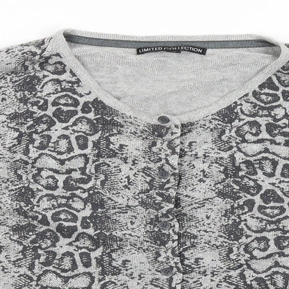 Womens UK Size 12 M&S Silver Cardigan Jumper