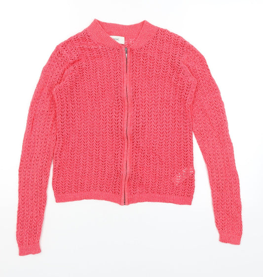 Womens UK Size 8 NEXT Red Full Zip Jumper