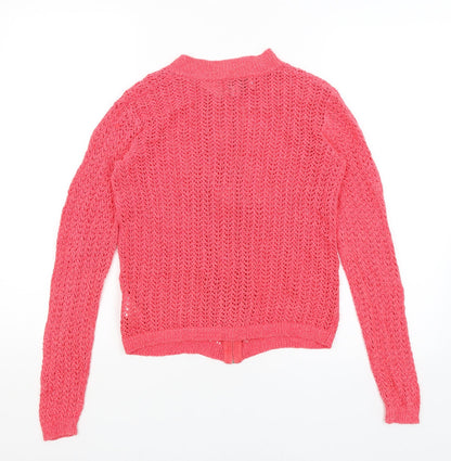 Womens UK Size 8 NEXT Red Full Zip Jumper