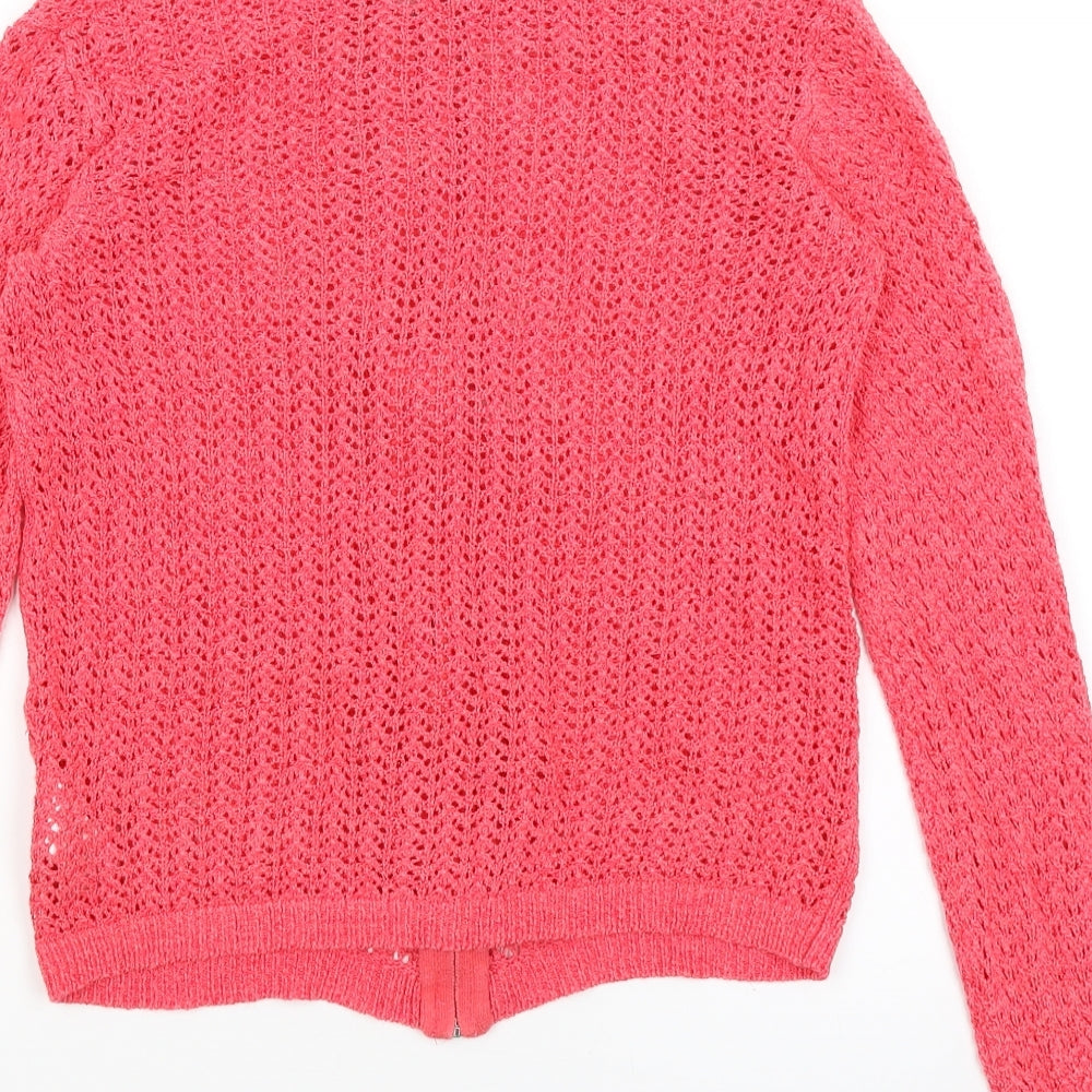 Womens UK Size 8 NEXT Red Full Zip Jumper