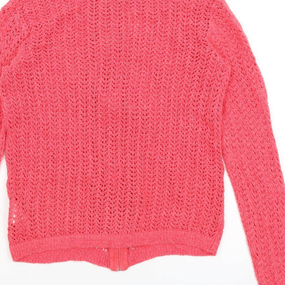 Womens UK Size 8 NEXT Red Full Zip Jumper