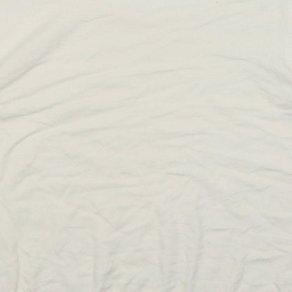 Womens UK Size M Text White Basic T-Shirt