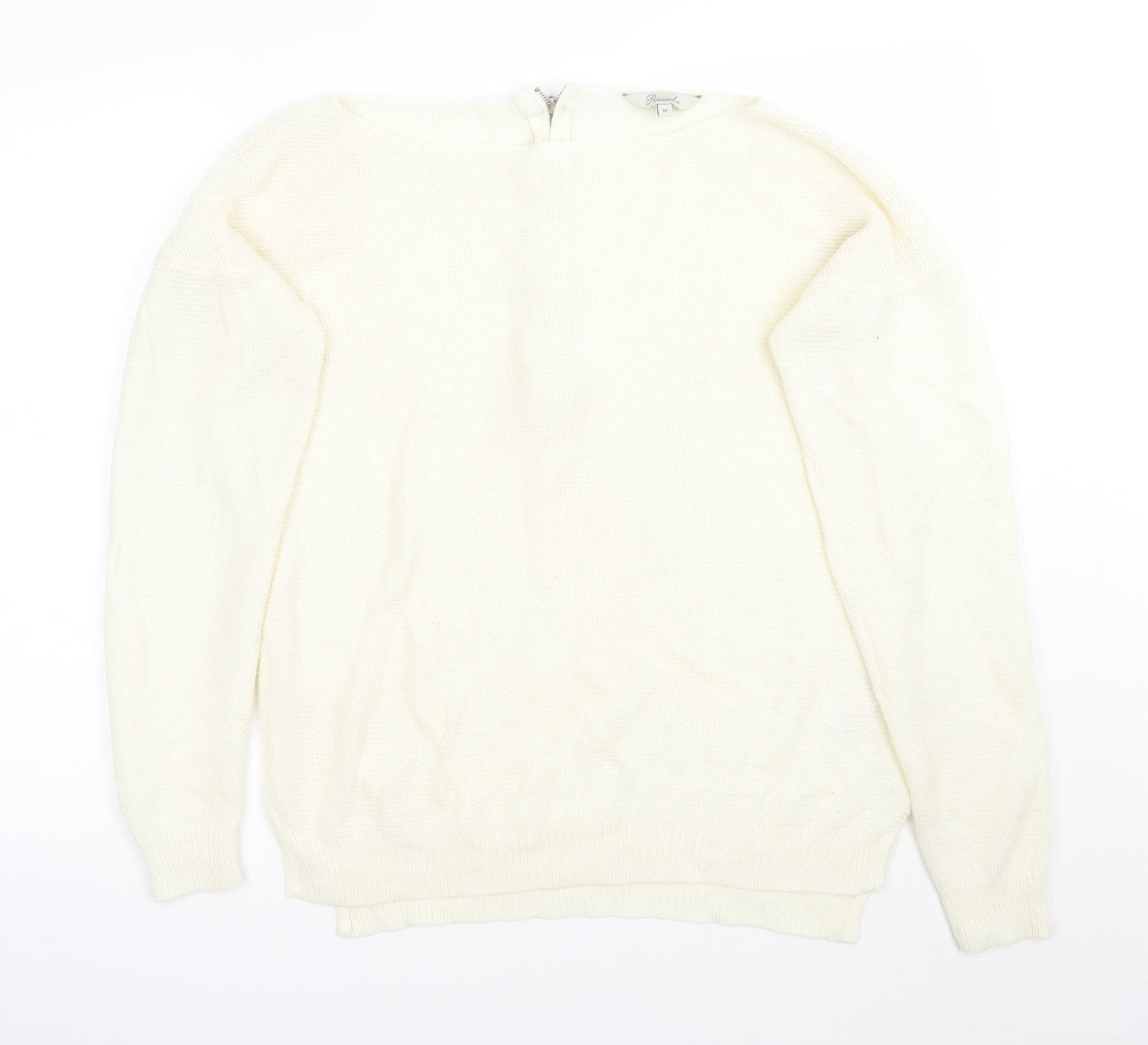 Womens UK Size M Peacocks White Pullover Jumper