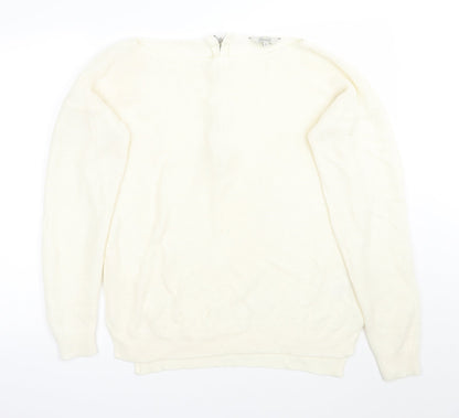 Womens UK Size M Peacocks White Pullover Jumper