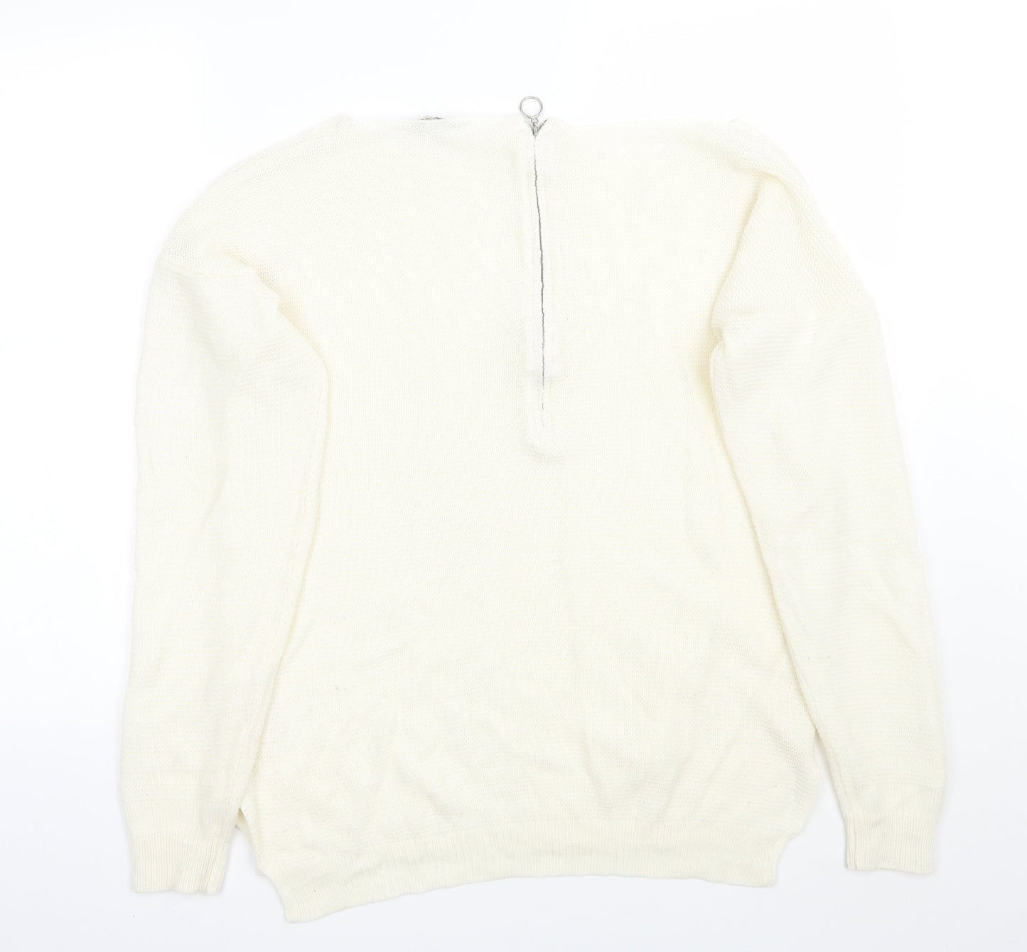 Womens UK Size M Peacocks White Pullover Jumper