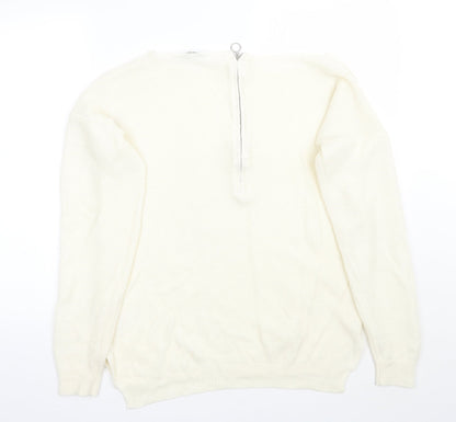 Womens UK Size M Peacocks White Pullover Jumper