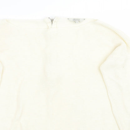 Womens UK Size M Peacocks White Pullover Jumper