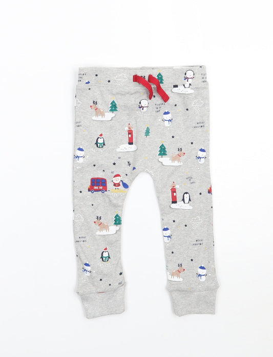 George Baby Grey Geometric  Sweatpants Trousers Size 9 Months  - Christmas