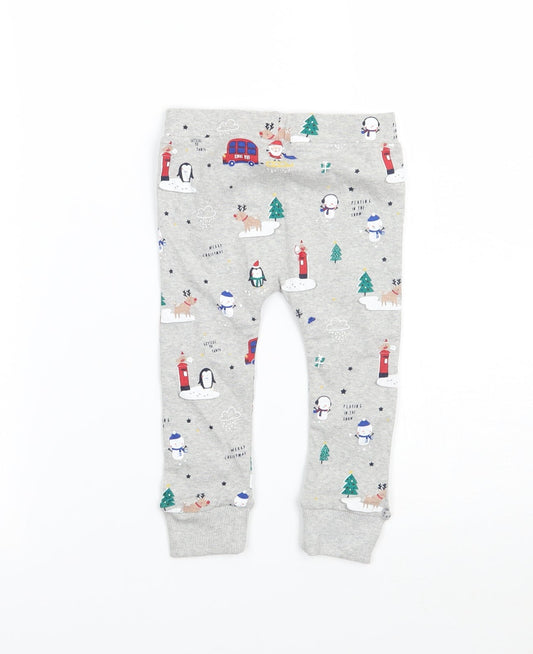 George Baby Grey Geometric  Sweatpants Trousers Size 9 Months  - Christmas