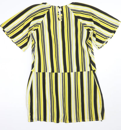 NEXT Womens Yellow Striped  A-Line  Size 10