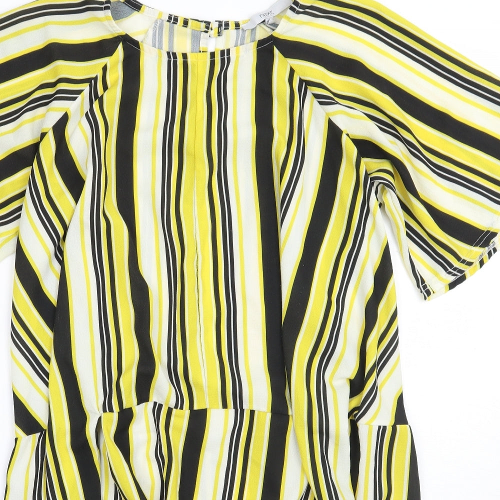 NEXT Womens Yellow Striped  A-Line  Size 10