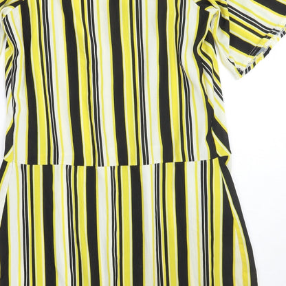 NEXT Womens Yellow Striped  A-Line  Size 10