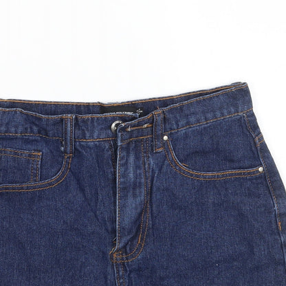 PRETTYLITTLETHING Womens Blue   Cut-Off Shorts Size 6