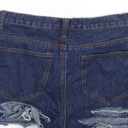 PRETTYLITTLETHING Womens Blue   Cut-Off Shorts Size 6