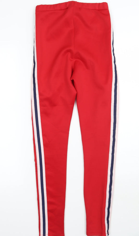 Missguided Womens Red Striped  Trousers  Size 4 L28 in