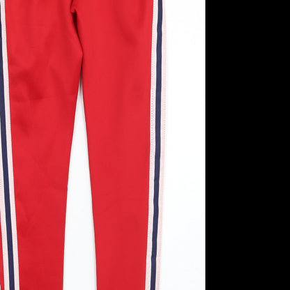 Missguided Womens Red Striped  Trousers  Size 4 L28 in
