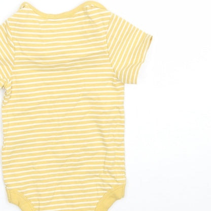 Marks and Spencer Girls Yellow Striped  Babygrow One-Piece Size 6-9 Months