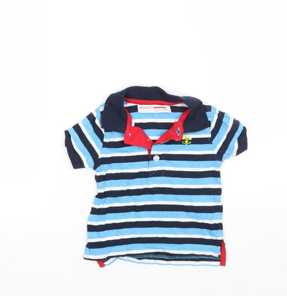 Minoti Boys Blue Striped  Basic Polo Size 9-12 Months