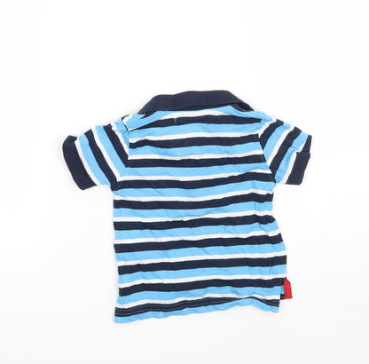 Minoti Boys Blue Striped  Basic Polo Size 9-12 Months