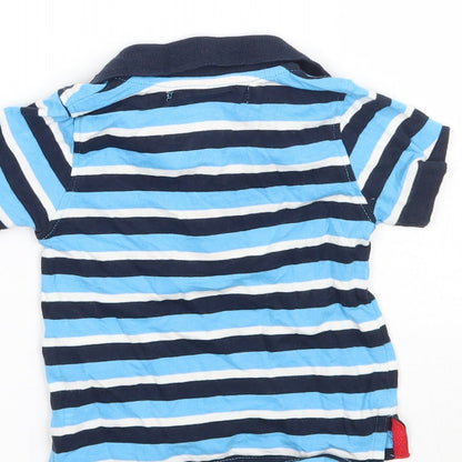 Minoti Boys Blue Striped  Basic Polo Size 9-12 Months