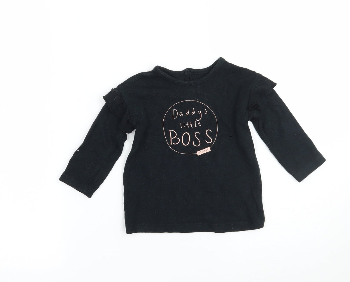 George Boys Black   Basic T-Shirt Size 9-12 Months